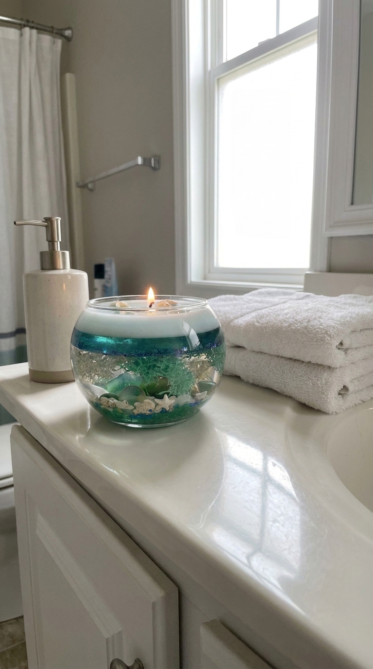 Beautiful water candle made by a student