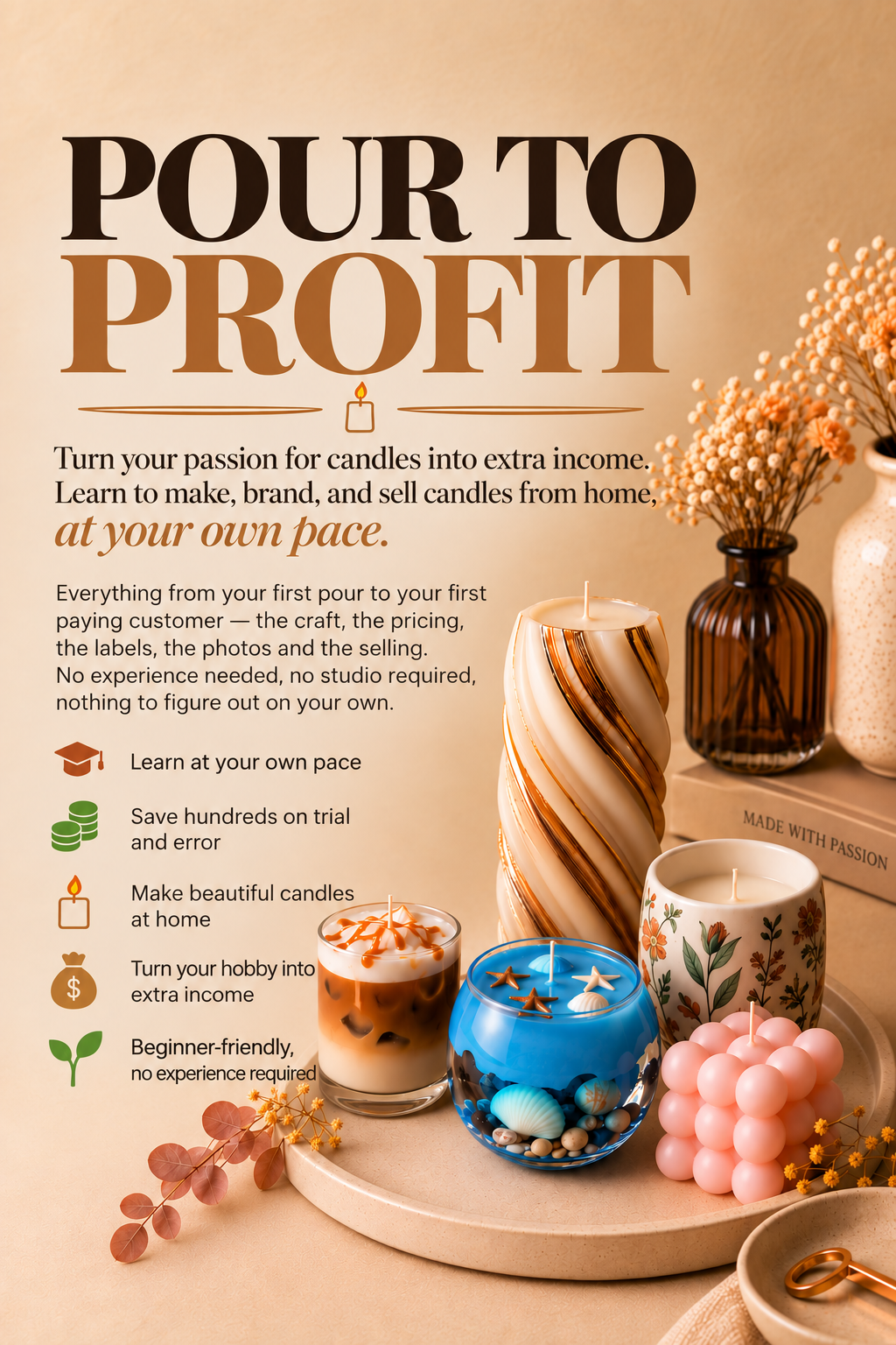 Pour to Profit complete home candle business course